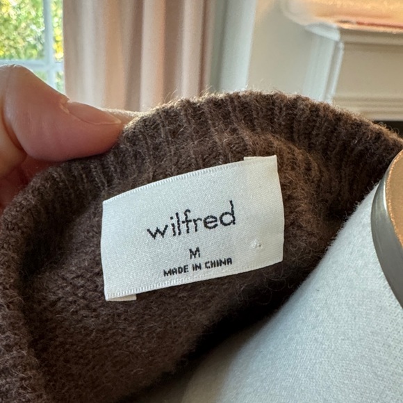 Aritzia Wilfred GUC Cashmere Brown Women's Cropped Cardigan Sweater - Picture 2 of 6